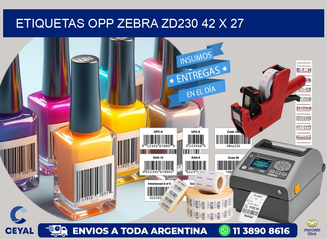 ETIQUETAS OPP ZEBRA ZD230 42 x 27