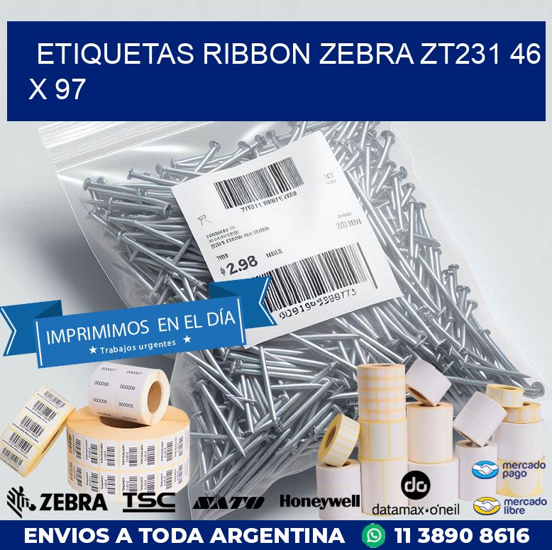 ETIQUETAS RIBBON Zebra ZT231 46 x 97