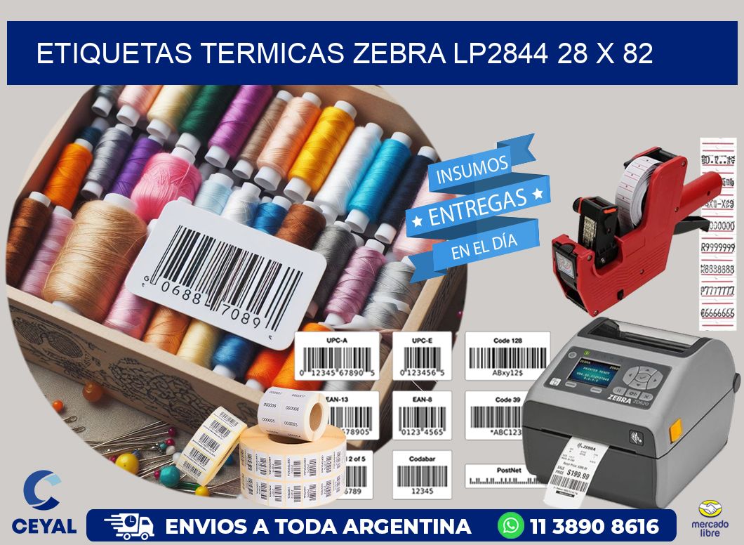ETIQUETAS TERMICAS ZEBRA LP2844 28 x 82