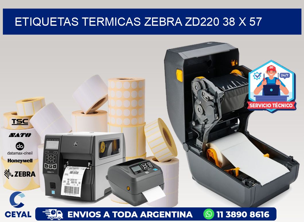 ETIQUETAS TERMICAS ZEBRA ZD220 38 x 57