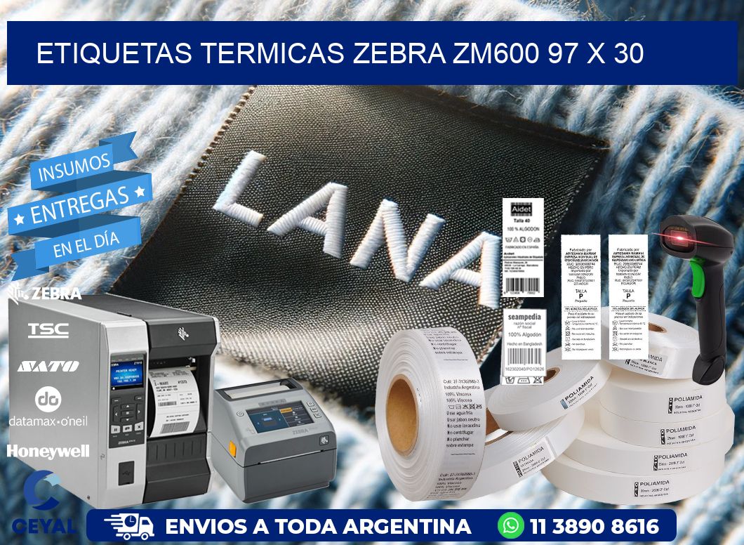 ETIQUETAS TERMICAS ZEBRA ZM600 97 x 30