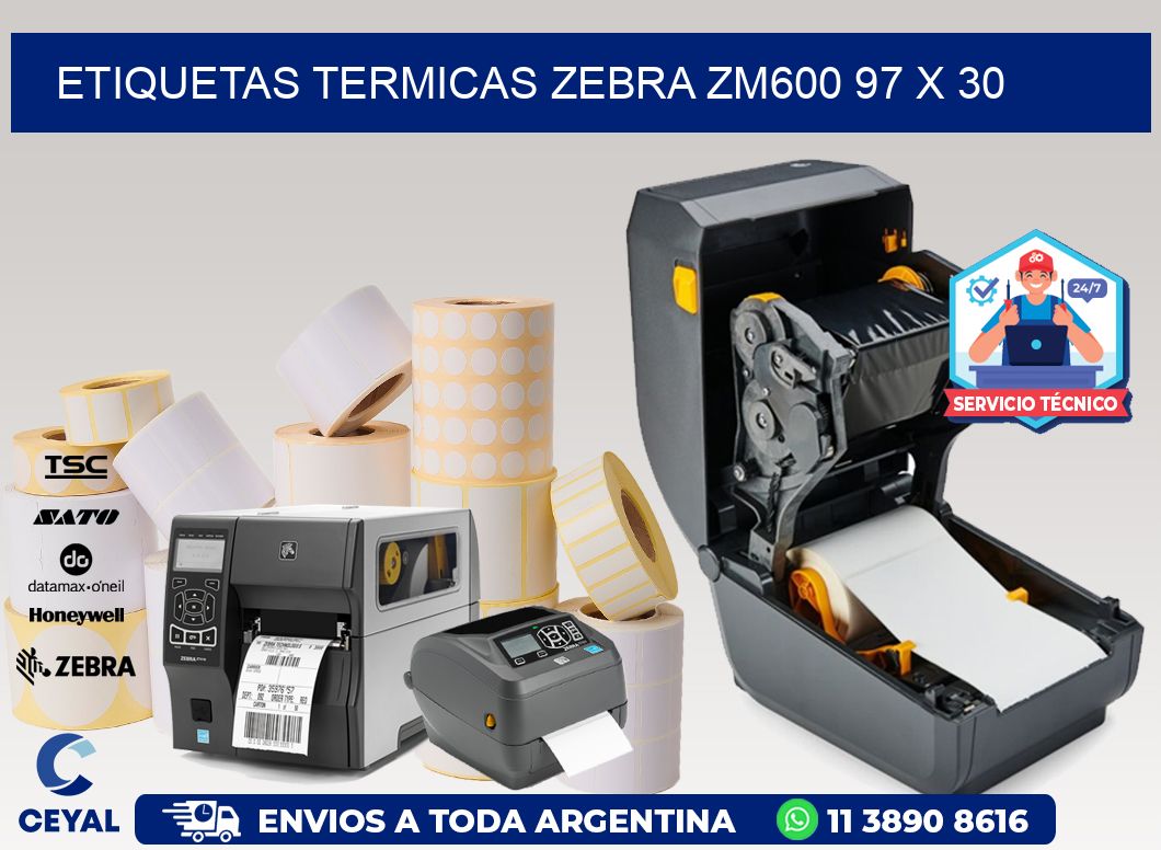 ETIQUETAS TERMICAS ZEBRA ZM600 97 x 30