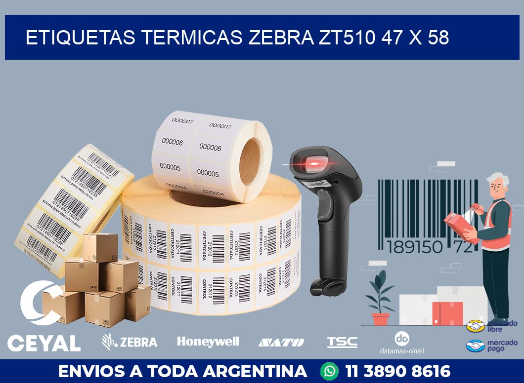 ETIQUETAS TERMICAS ZEBRA ZT510 47 x 58