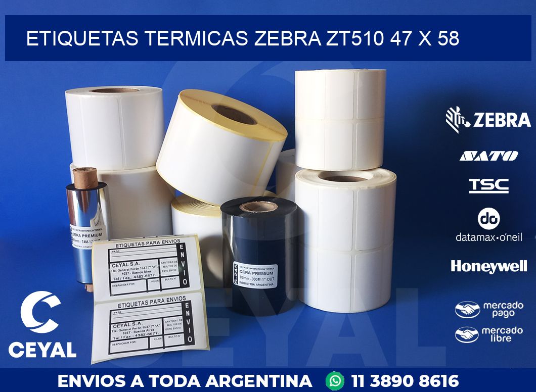ETIQUETAS TERMICAS ZEBRA ZT510 47 x 58
