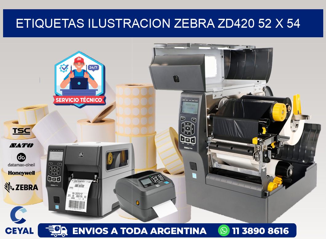 ETIQUETAS ILUSTRACION ZEBRA ZD420 52 x 54