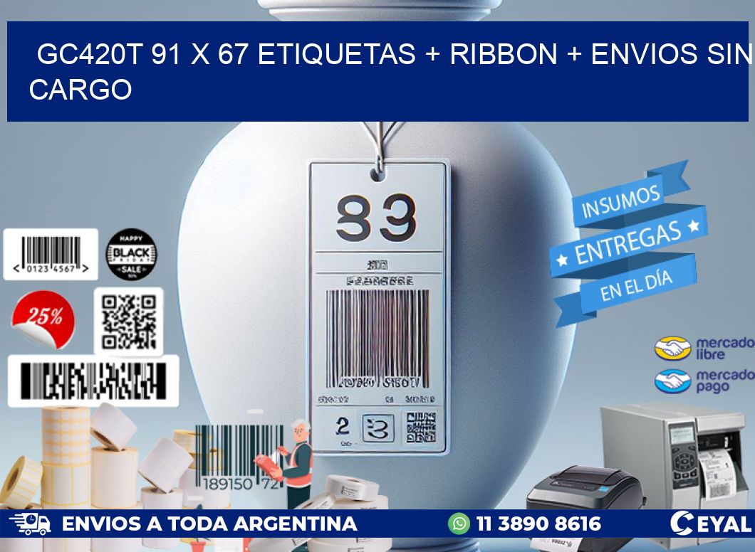 GC420T 91 x 67 etiquetas + ribbon + envios sin cargo
