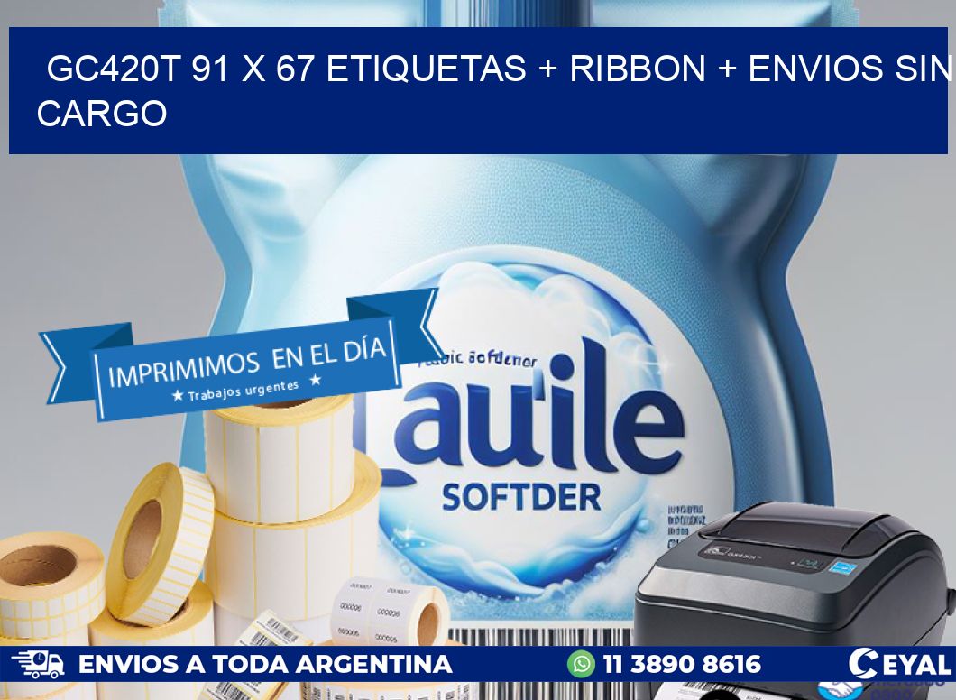 GC420T 91 x 67 etiquetas + ribbon + envios sin cargo