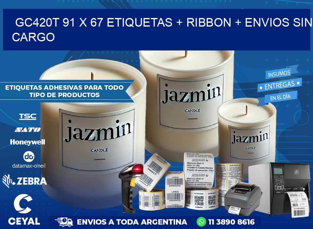 GC420T 91 x 67 etiquetas + ribbon + envios sin cargo
