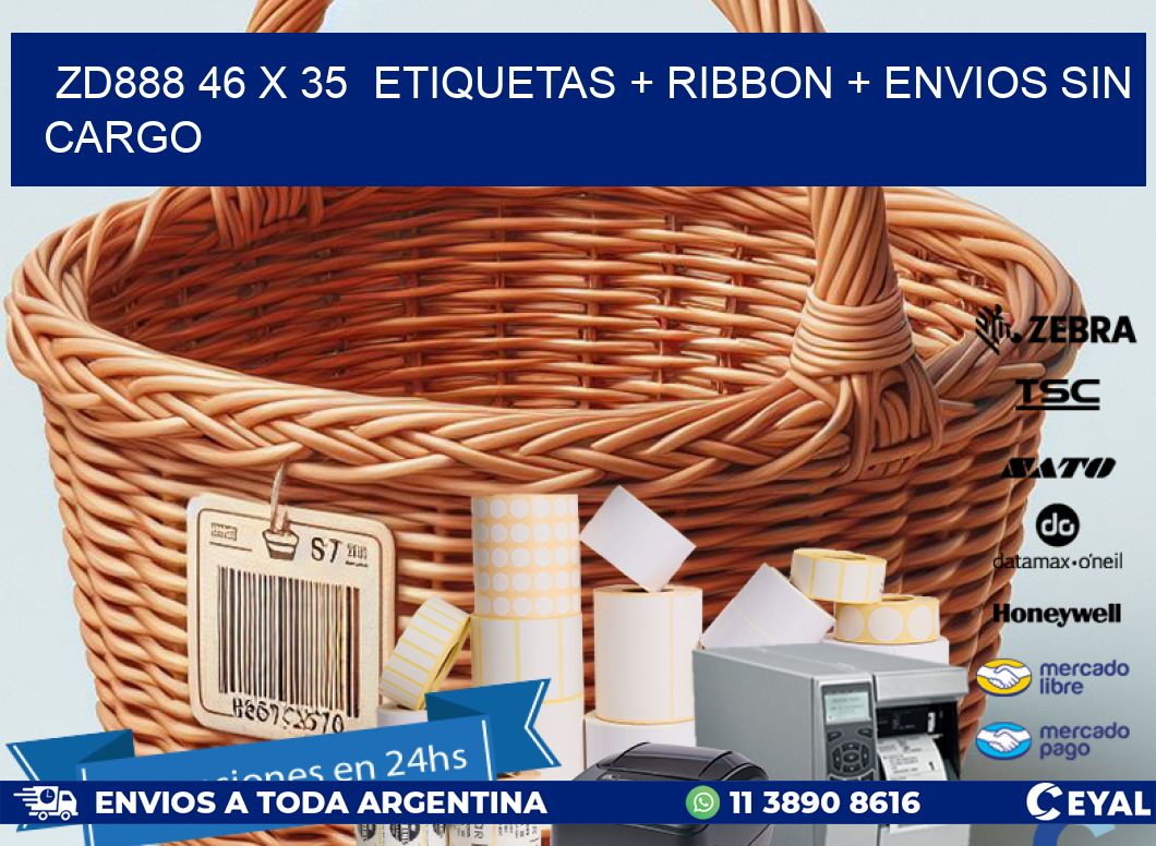 ZD888 46 x 35  etiquetas + ribbon + envios sin cargo