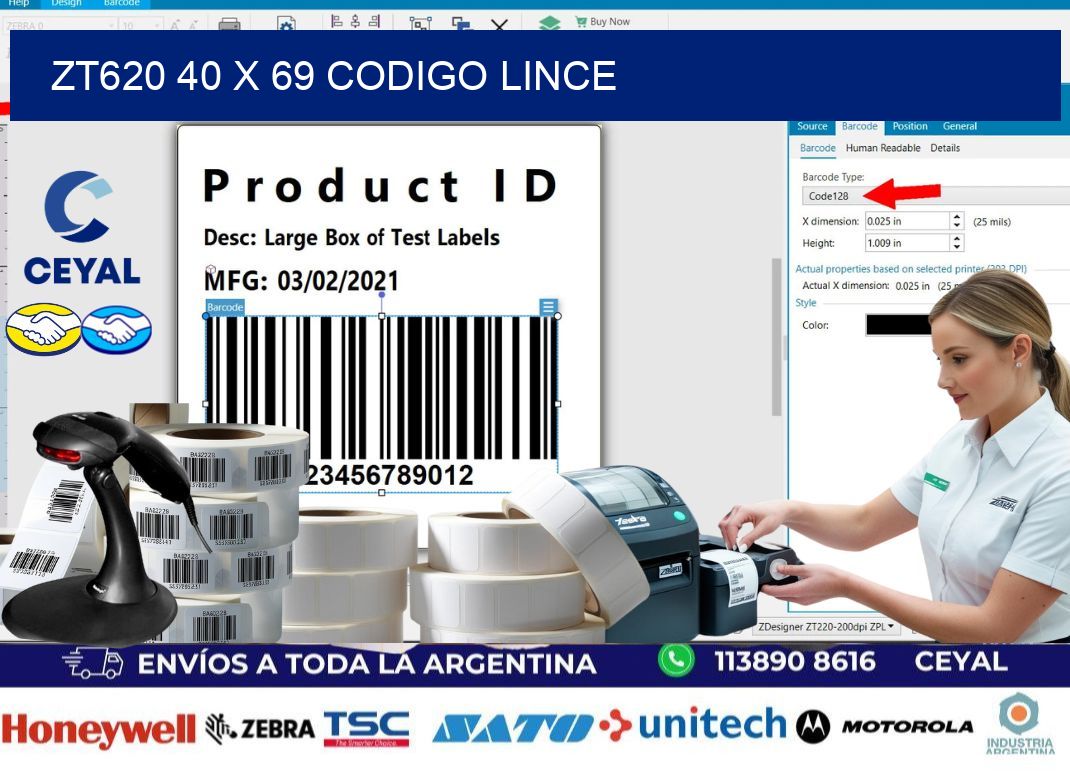 ZT620 40 x 69 CODIGO LINCE