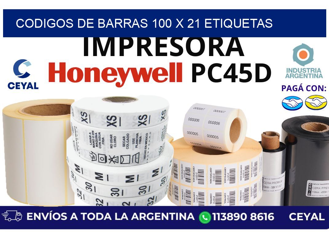 codigos de barras 100 x 21 etiquetas