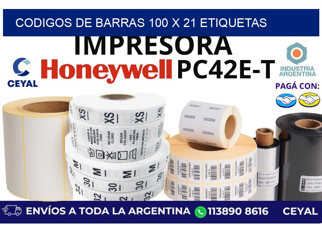 codigos de barras 100 x 21 etiquetas