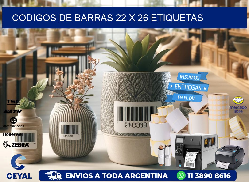 codigos de barras 22 x 26 etiquetas