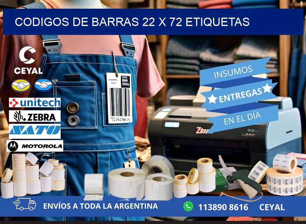 codigos de barras 22 x 72 etiquetas