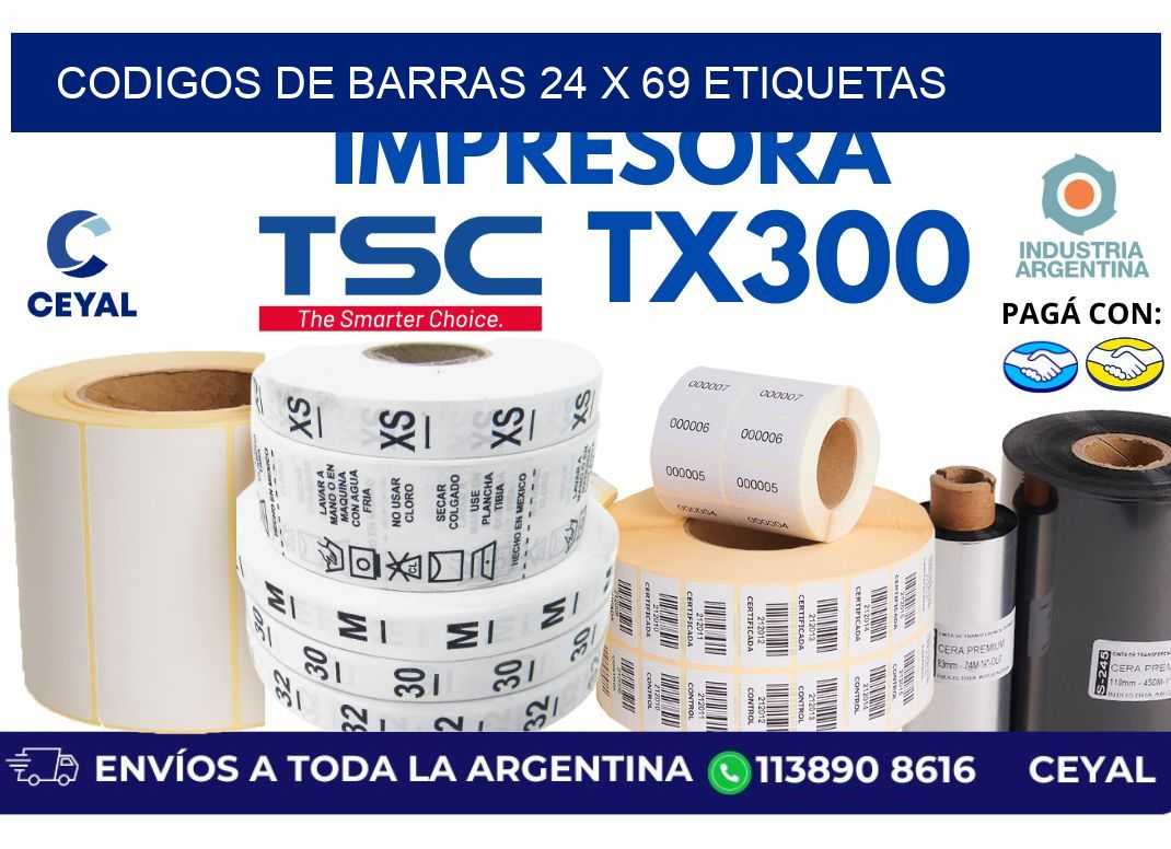codigos de barras 24 x 69 etiquetas