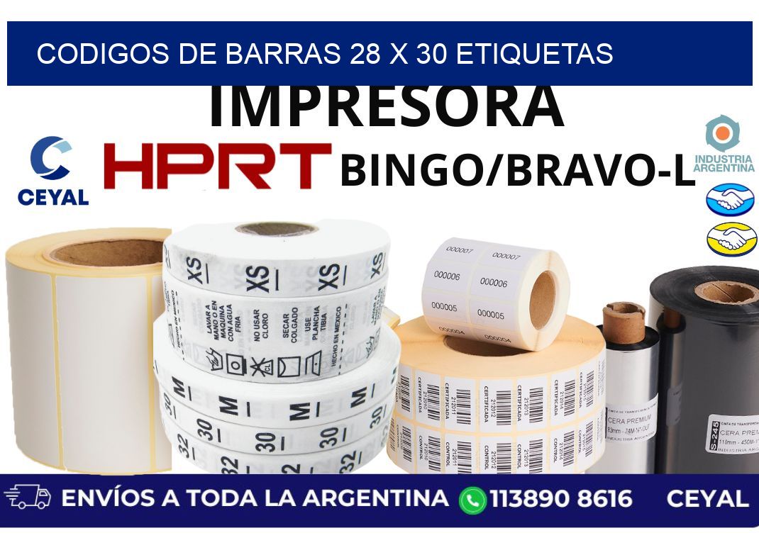 codigos de barras 28 x 30 etiquetas
