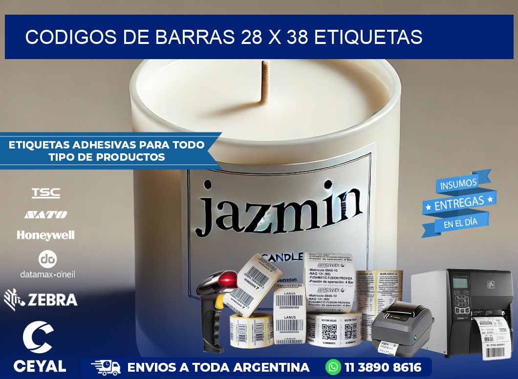codigos de barras 28 x 38 etiquetas
