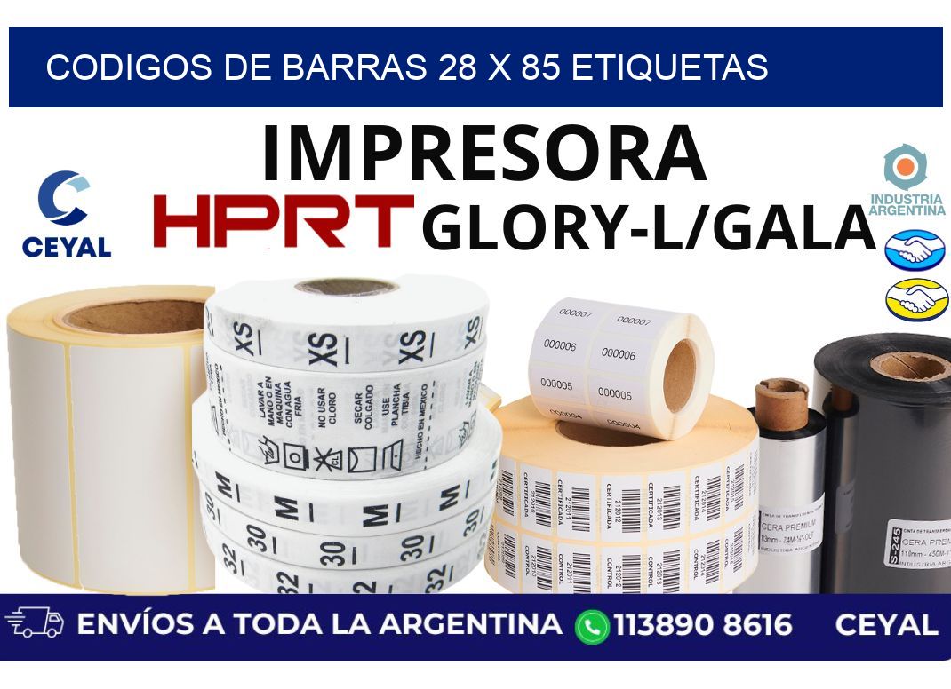 codigos de barras 28 x 85 etiquetas