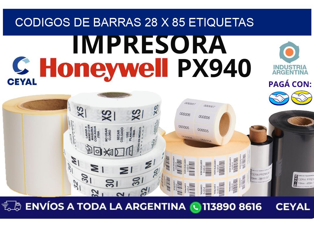 codigos de barras 28 x 85 etiquetas