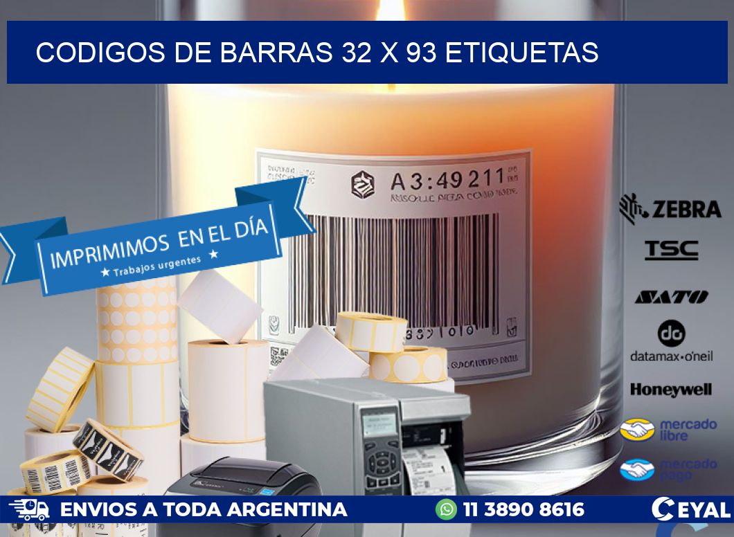 codigos de barras 32 x 93 etiquetas