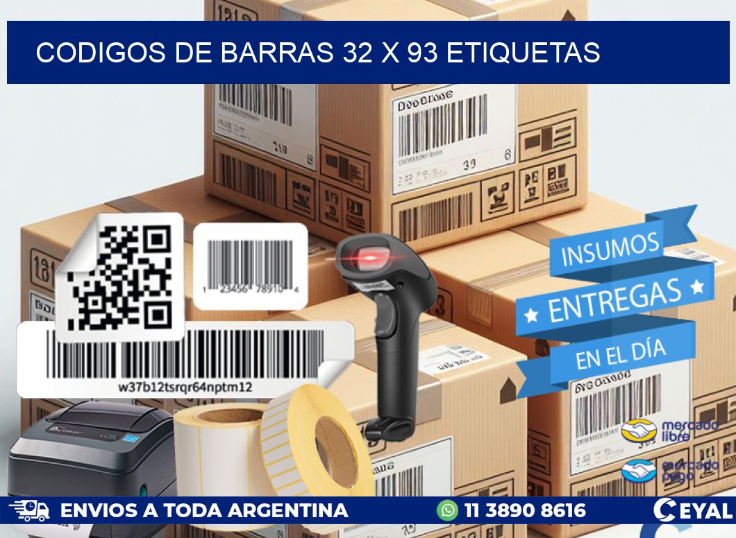 codigos de barras 32 x 93 etiquetas