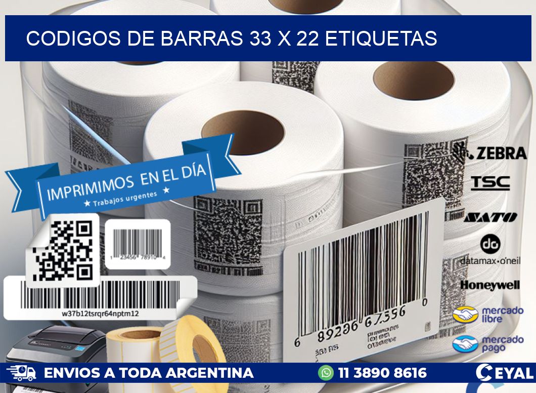 codigos de barras 33 x 22 etiquetas
