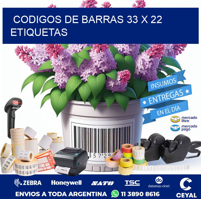 codigos de barras 33 x 22 etiquetas