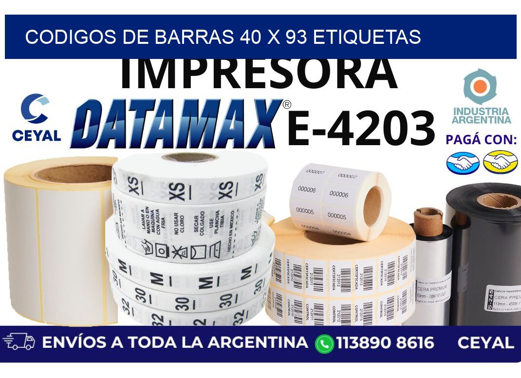 codigos de barras 40 x 93 etiquetas