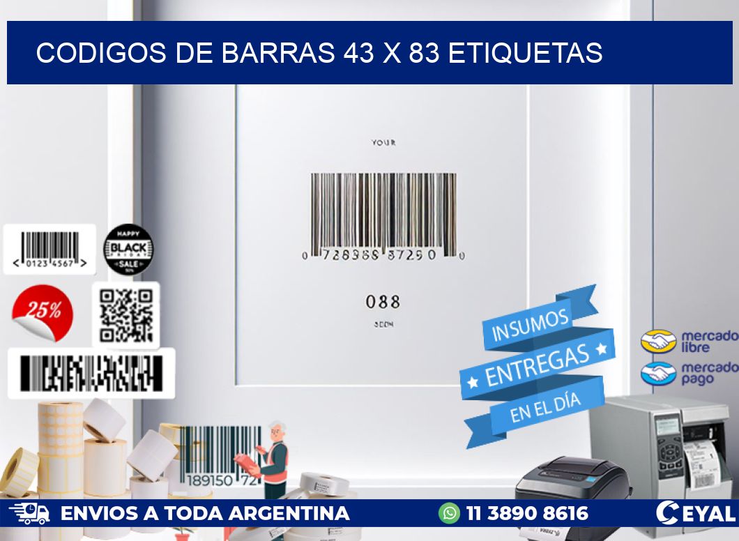 codigos de barras 43 x 83 etiquetas