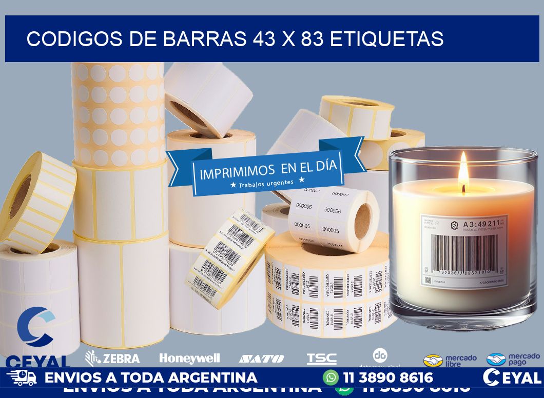 codigos de barras 43 x 83 etiquetas