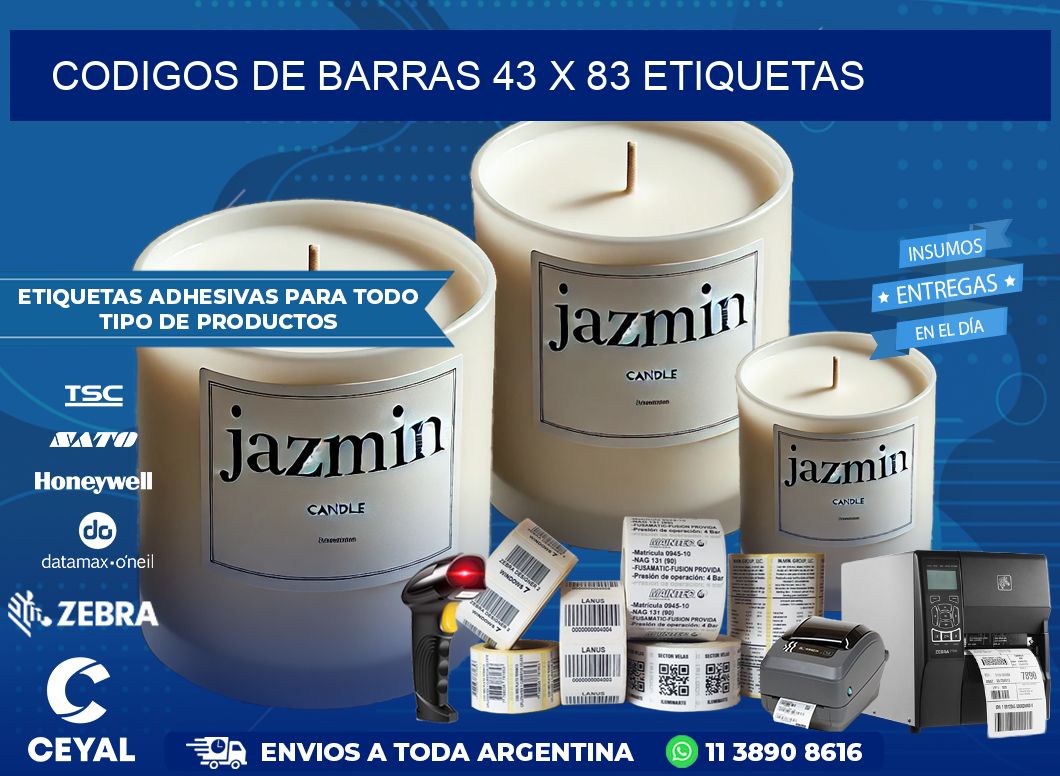 codigos de barras 43 x 83 etiquetas