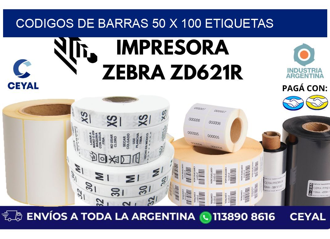 codigos de barras 50 x 100 etiquetas