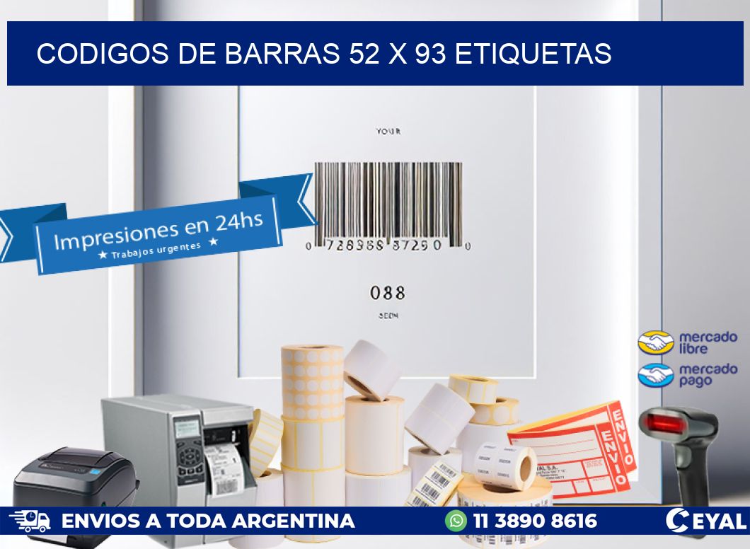 codigos de barras 52 x 93 etiquetas