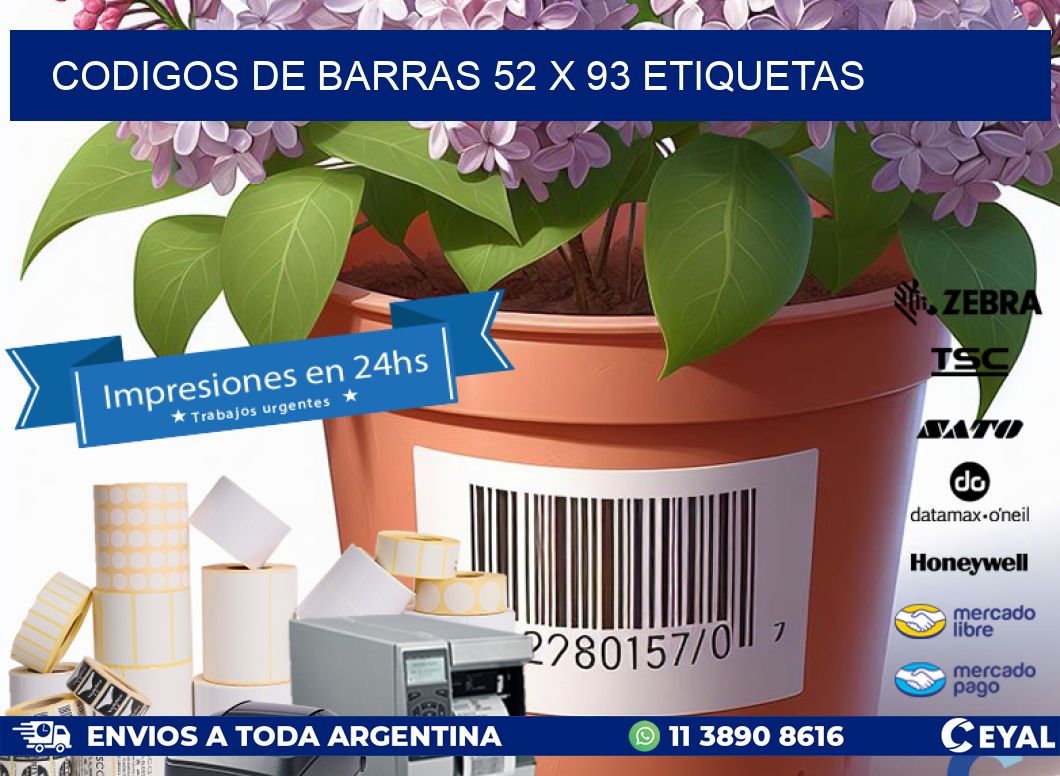 codigos de barras 52 x 93 etiquetas