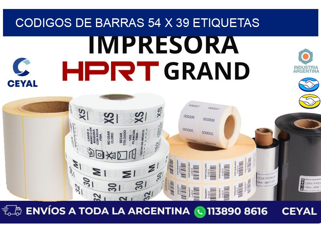 codigos de barras 54 x 39 etiquetas
