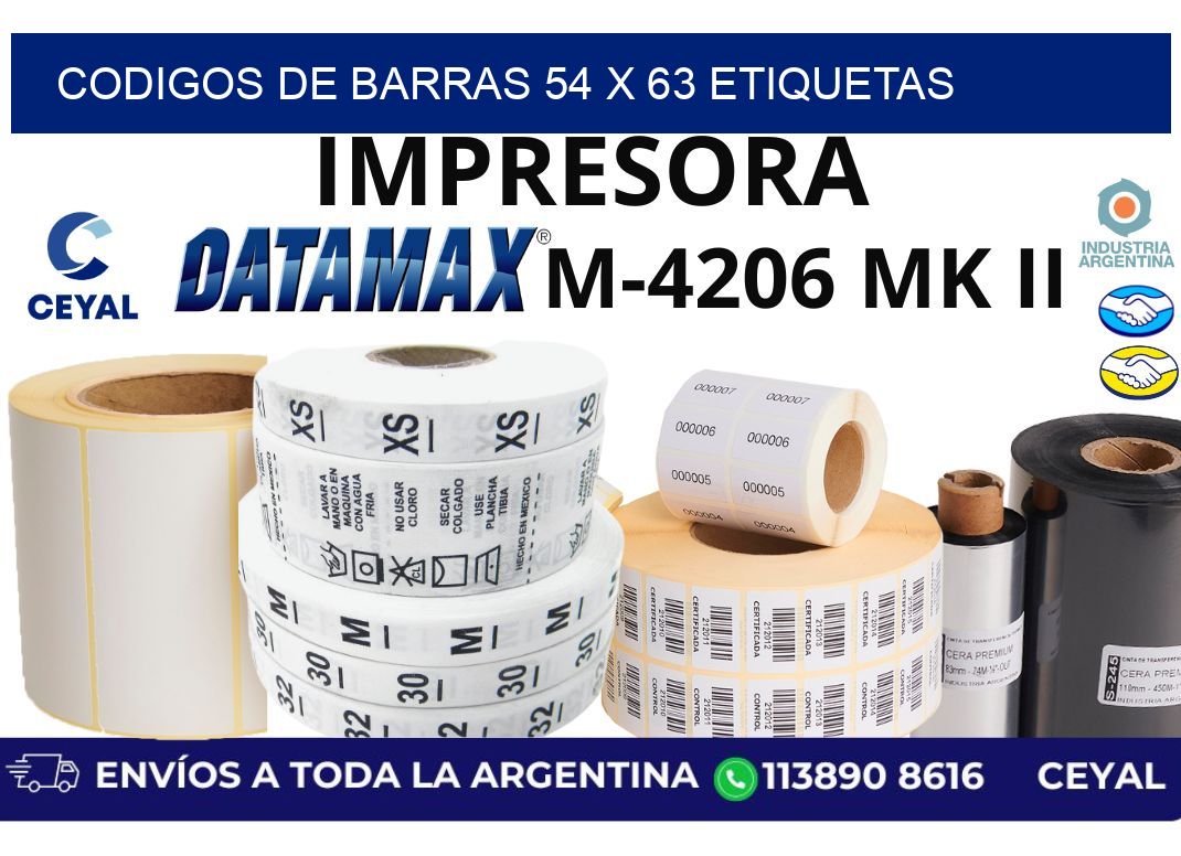 codigos de barras 54 x 63 etiquetas