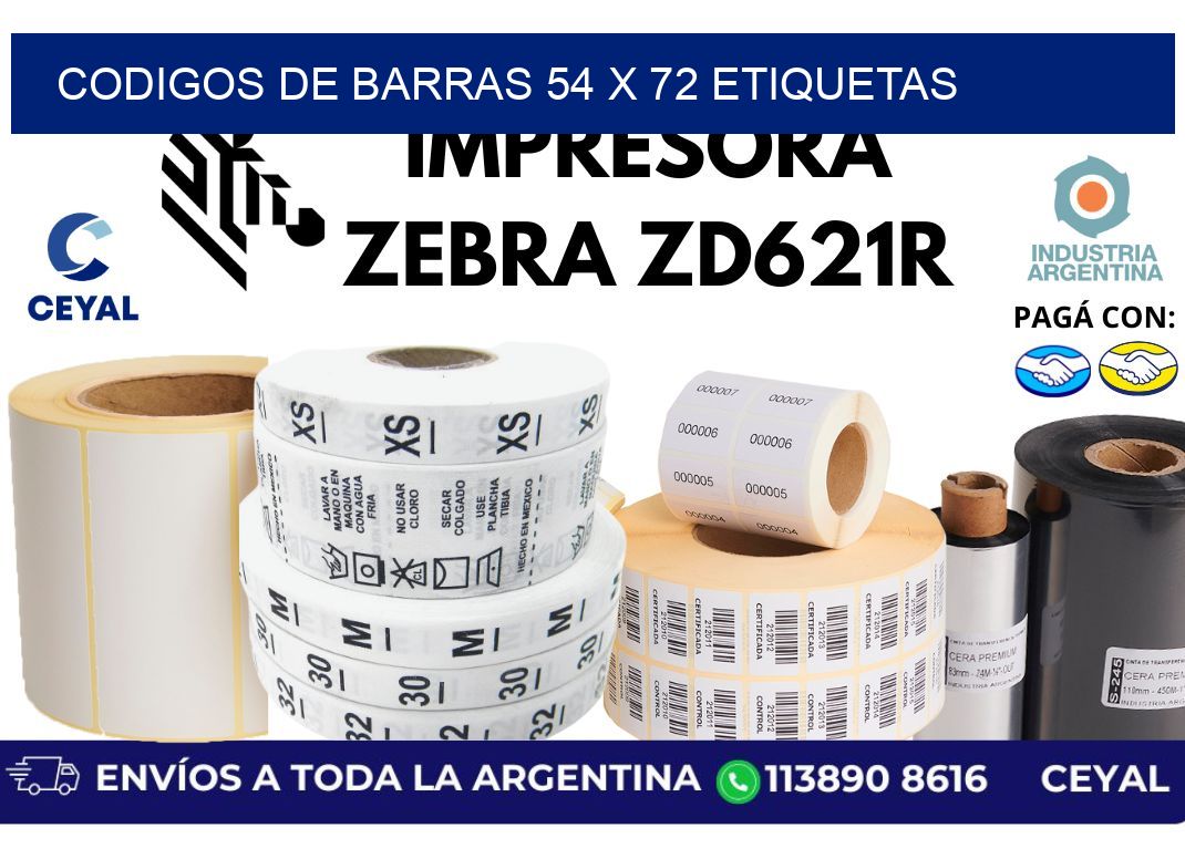 codigos de barras 54 x 72 etiquetas