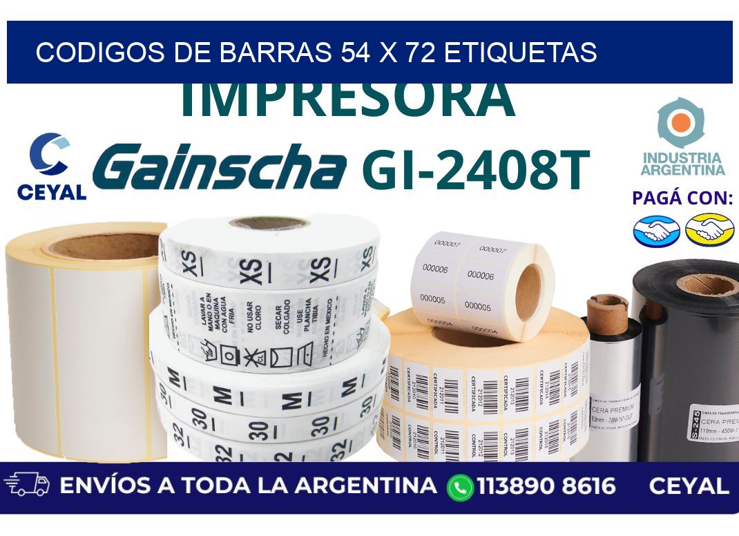 codigos de barras 54 x 72 etiquetas