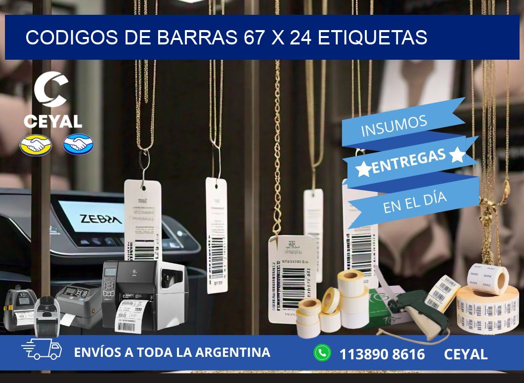 codigos de barras 67 x 24 etiquetas