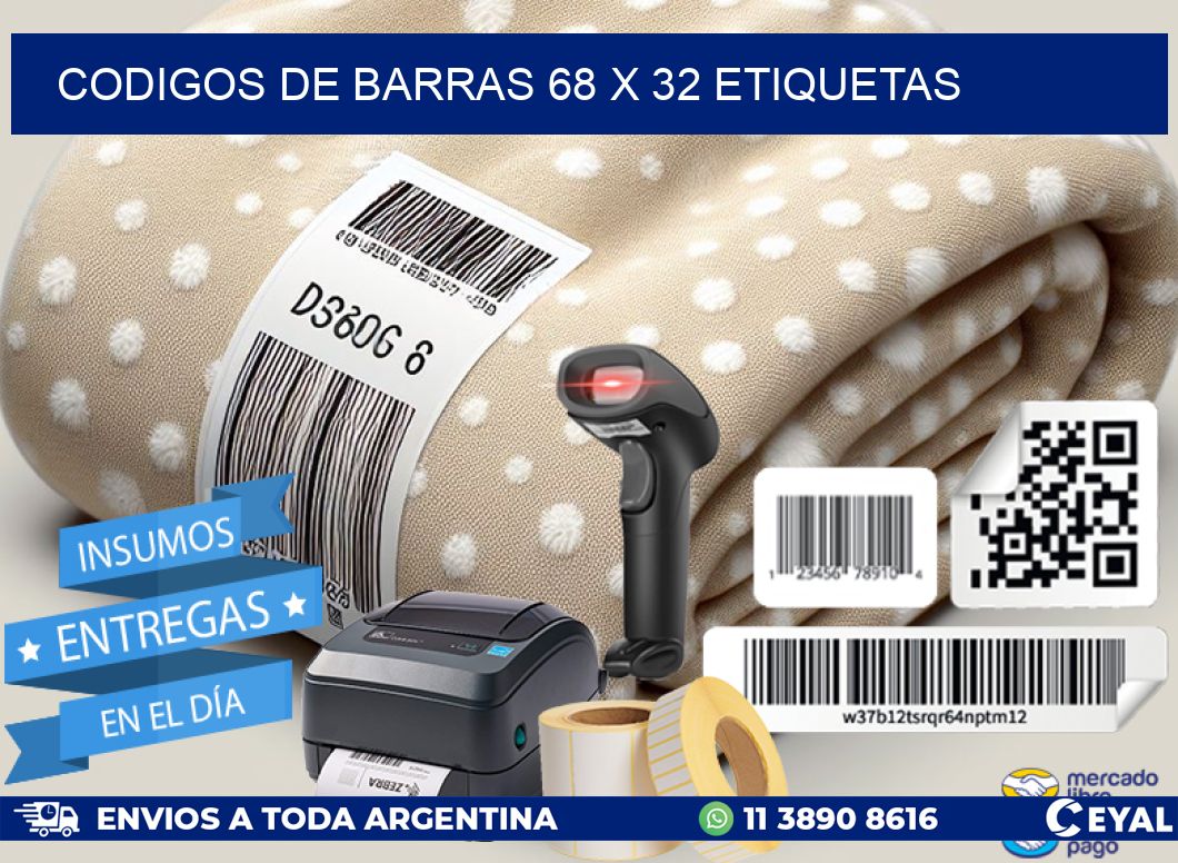 codigos de barras 68 x 32 etiquetas