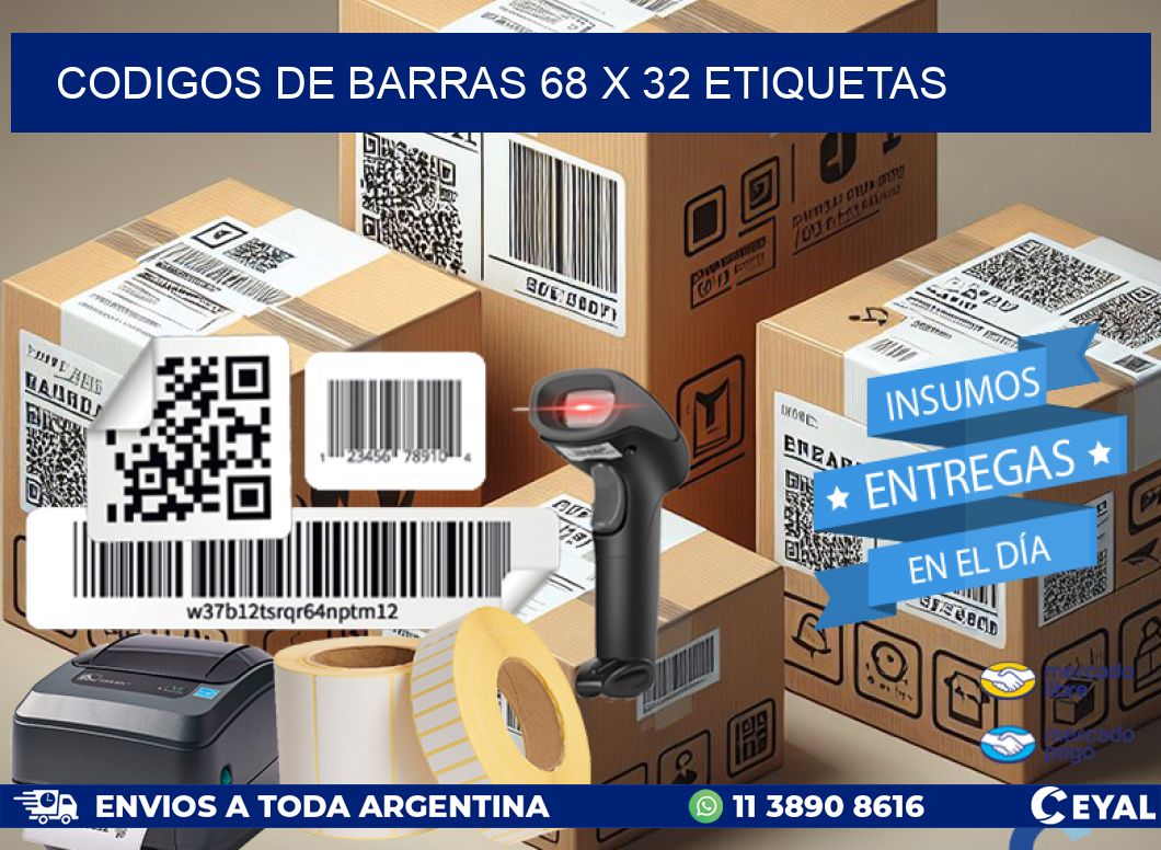 codigos de barras 68 x 32 etiquetas