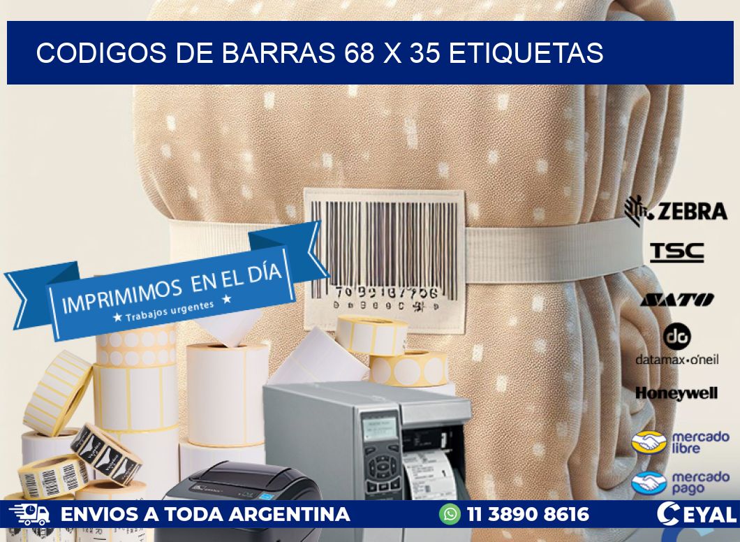 codigos de barras 68 x 35 etiquetas