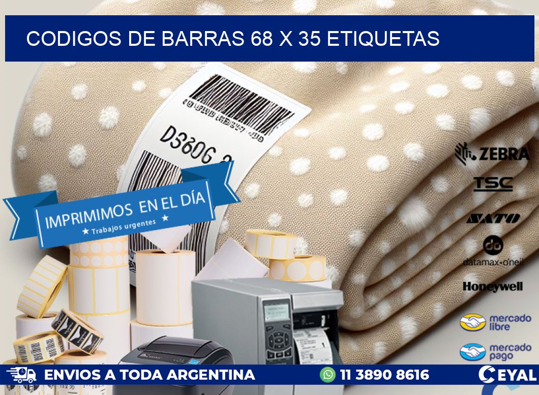 codigos de barras 68 x 35 etiquetas