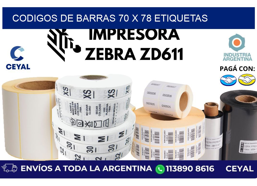 codigos de barras 70 x 78 etiquetas