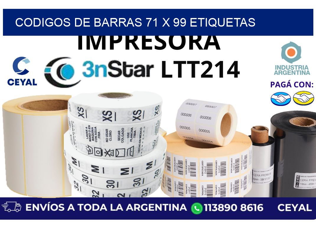 codigos de barras 71 x 99 etiquetas