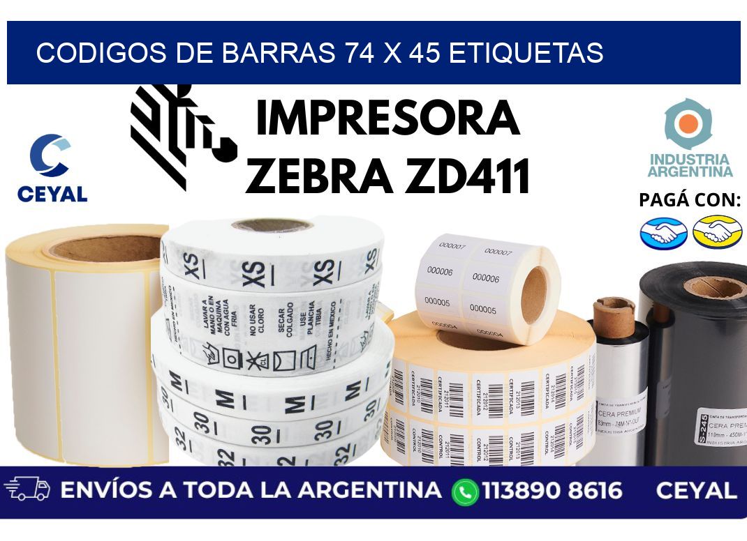 codigos de barras 74 x 45 etiquetas