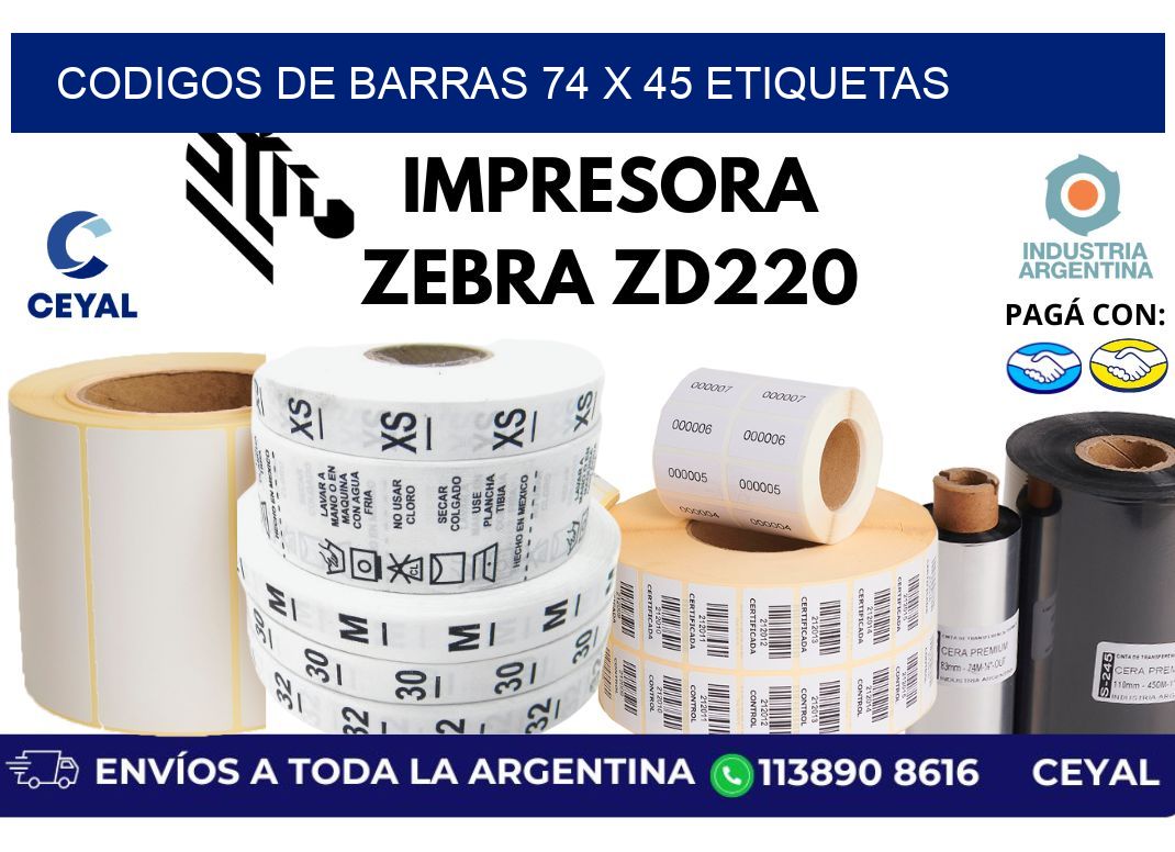 codigos de barras 74 x 45 etiquetas