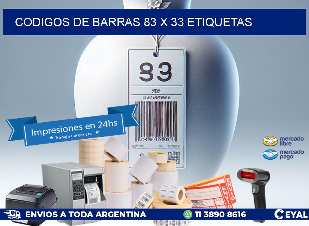 codigos de barras 83 x 33 etiquetas