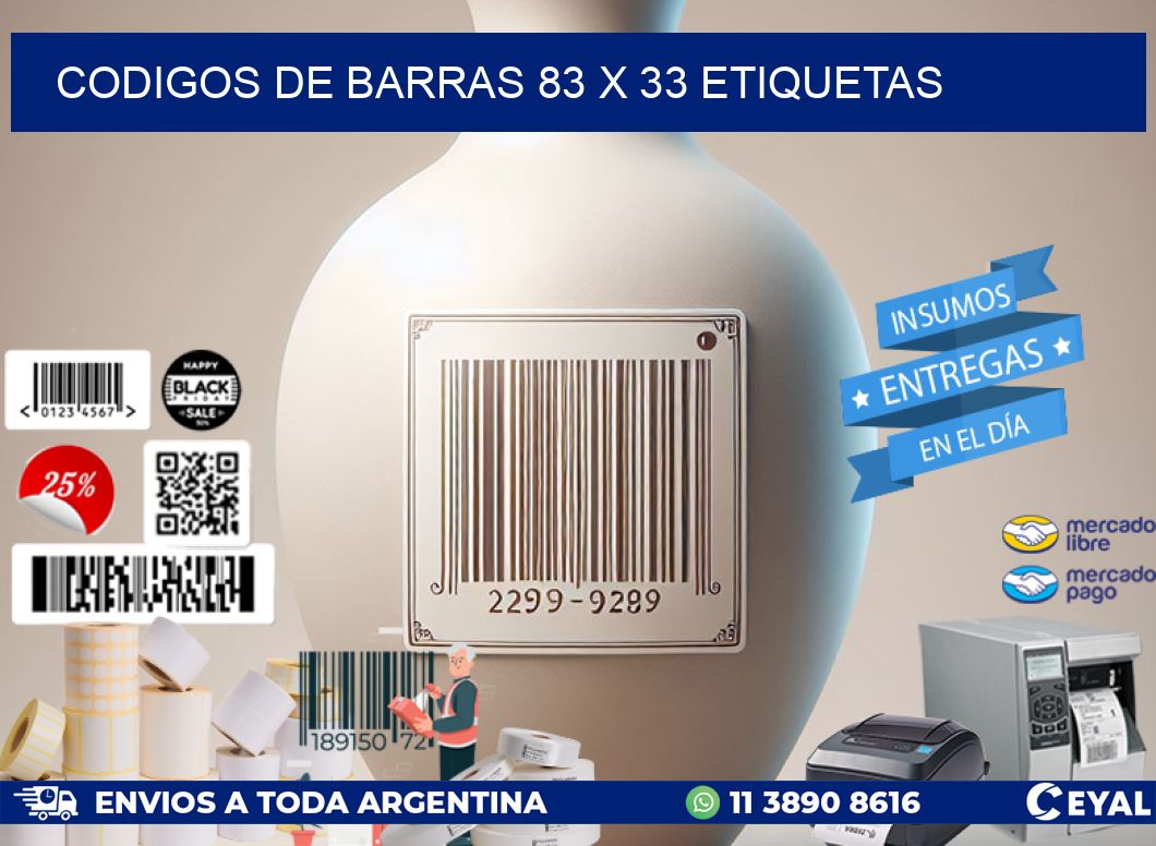 codigos de barras 83 x 33 etiquetas