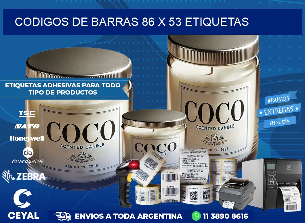 codigos de barras 86 x 53 etiquetas